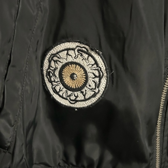 REBEL & SOUL Dope Punk Patch Windbreaker Black Full Zip Bomber Jacket Size 2XL - Picture 5 of 10